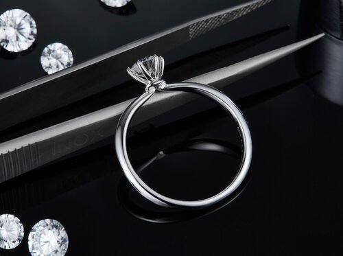 925 Sterling Silver Moissanite Diamond Rings For Wedding Engagement