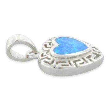 925  With Sterling Silver  Opal Greek  Pattern Lab Drop Pendant Fine Jewelry Online For Women