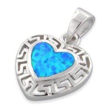 925  With Sterling Silver  Opal Greek  Pattern Lab Drop Pendant Fine Jewelry Online For Women