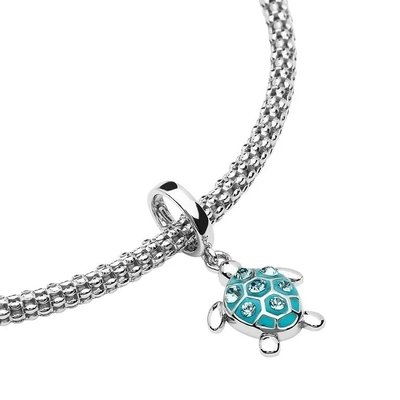 EZ Tuxedo Palm Tree Dangle Charms 925 Sterling Silver Tree Pendant with Cubic Zirconia for Pendant