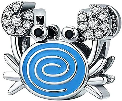 Dangle Coconut/Palm Tree with Clear Crystals Charm Bead for Charms Bracelets