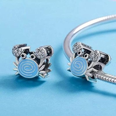 Dangle Coconut/Palm Tree with Clear Crystals Charm Bead for Charms Bracelets