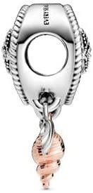 Fino 925 Sterling Silver Sting Ray Bead Charms Pendant Necklace