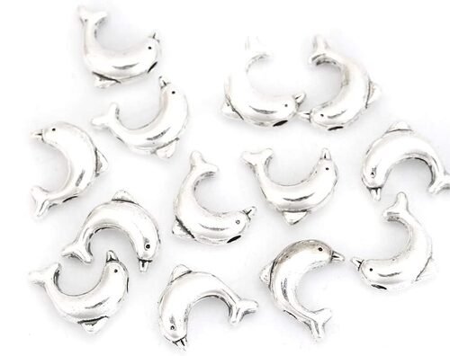 Finds Spacer Beads Dolphin Charms - 95 Pack, 10mm with 1.3mm Hole Charms for Craft and Jewelry Making Supplies