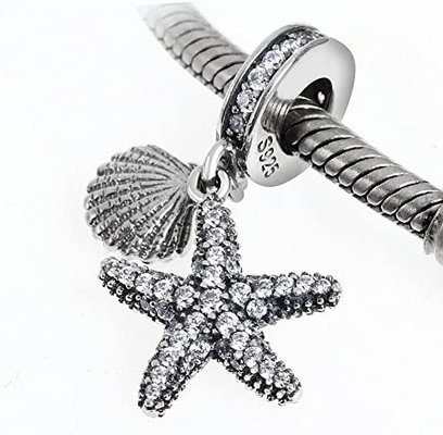 LuxglitterLinトロピカルオーシャンライフチャーム海亀ヒトデエナメルダングルビーズヨーロッパ用