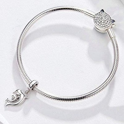 Beads Pendant 925 Silver Charm Tortoise Charm Mermaid Beads Shell Charm Lucky Sea Turtle Dangle for Bracelets