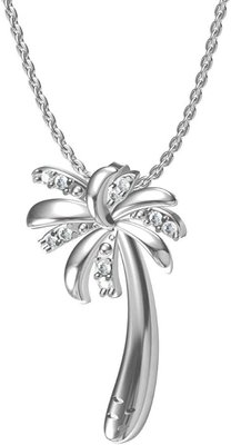 ノーティカルパヴェキュービックジルコニアCZトロピカルビーチバケーションパームツリーネックレスペンダントアンクレット女性の黄色14Kゴールドプラット