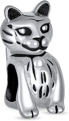 Sitting Kitten Kitty Pet Animal Lover CAT Dangle Charm Beads For Women Teen