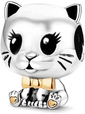 Sitting Kitten Kitty Pet Animal Lover CAT Dangle Charm Beads For Women Teen