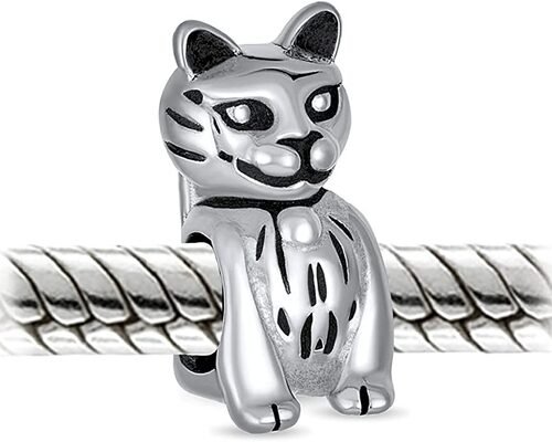 Sitting Kitten Kitty Pet Animal Lover CAT Dangle Charm Beads For Women Teen