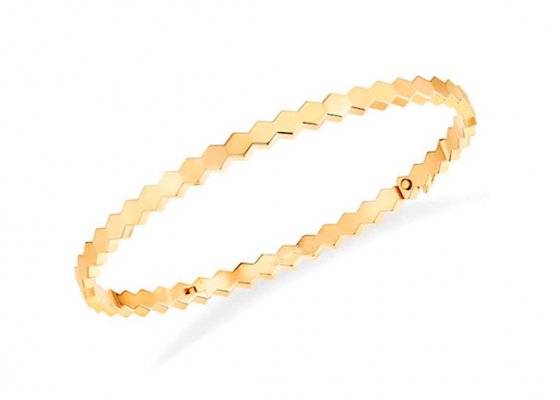 Hexagon 18k Solid Gold Bangle Bracelet 4mm Width for Engagement OEM