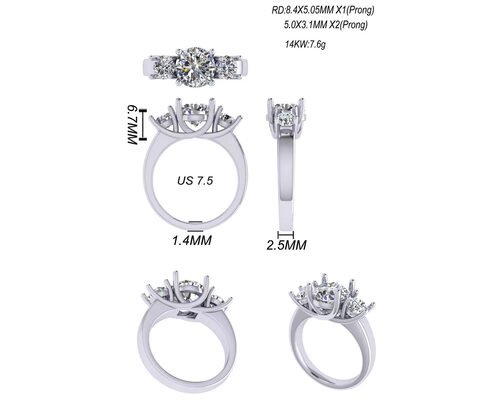 pc36759610-round_cut_14k_solid_gold_jewellery_white_gold_color_plated_2_21g_weight_8_4_5_05mm Rundschliff 14k Massivgold Schmuck Weißgold Farbe plattiert 2.21g Gewicht 8.4×5.05mm