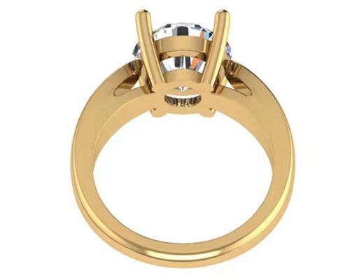 Hand Einstellung 14K Solid Gold Schmuck, Round Cut 2.7ct Natural Solitaire Diamond Rings
