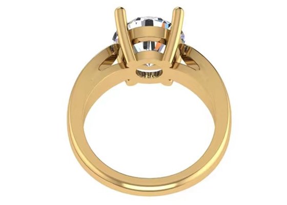 Hand Einstellung 14K Solid Gold Schmuck, Round Cut 2.7ct Natural Solitaire Diamond Rings