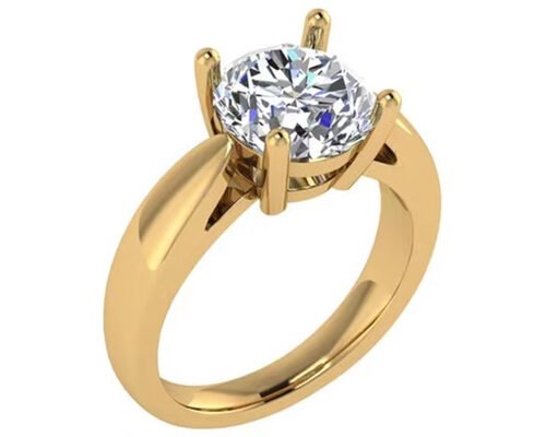 Hand Einstellung 14K Solid Gold Schmuck, Round Cut 2.7ct Natural Solitaire Diamond Rings