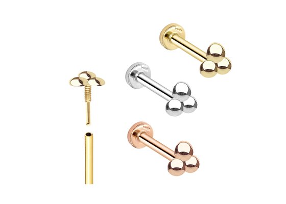 16G Анти Трагус Золото Тело Пирсинг Ювелирные Изделия Серьги Dia 1.3MM 14pcs 0.126ct