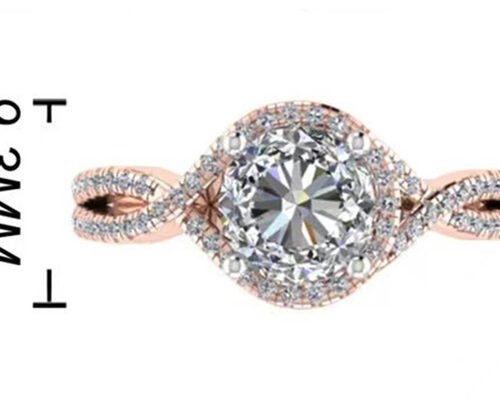 Anillo De Oro Rosa De 18 K De Corte Redondo Para Compromiso S11 SI2 VS1 Claridad Media