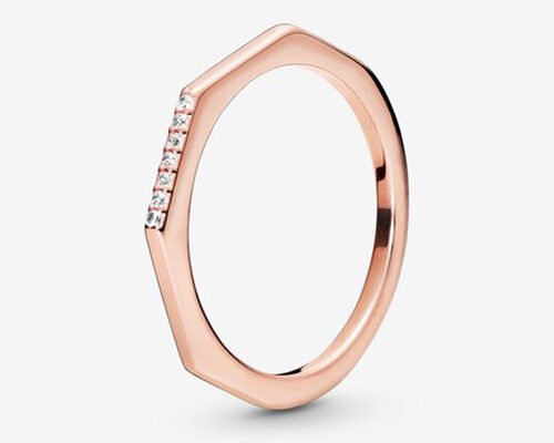 多面ローズゴールドクリッカー、本物のダイヤモンド婚約指輪1.2mm×8mm寸法