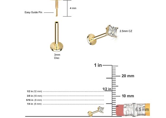 14K Gold Princess Cut Diamond Stud Earrings Dia 3×3mm ODM for Anniversary