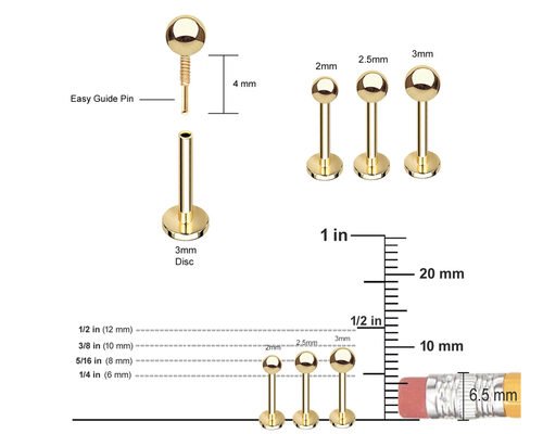 pc36942511-oem_14k_gold_cartilage_earrings_body_piercing_earring_5mm_8mm_10mm_length OEM 14k Gold Cartilage Earrings , Body Piercing Earring 5mm 8mm 10mm Length