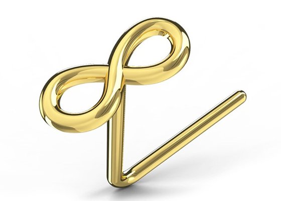 Dainty 18K Gold Nose Piercing L Shaped 0.6mm Thickness Hypoallergenic