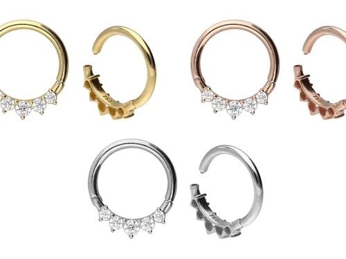 Conjunto de 5 garras exteriores em ouro de 14K com dobradiça cirúrgica Tipo hipoalergénico