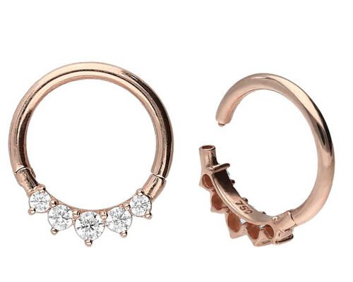 Conjunto de 5 garras exteriores em ouro de 14K com dobradiça cirúrgica Tipo hipoalergénico