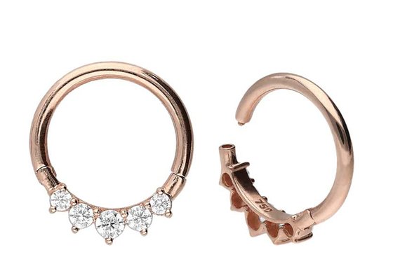 Conjunto de 5 garras exteriores em ouro de 14K com dobradiça cirúrgica Tipo hipoalergénico