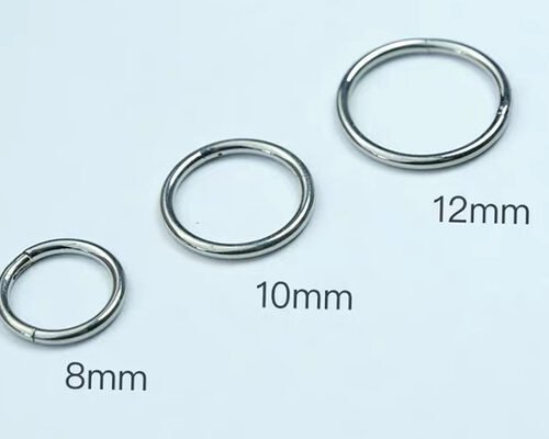 Periceing Clicker em ouro branco, brincos de argola em ouro 14k OEM ODM para aniversário