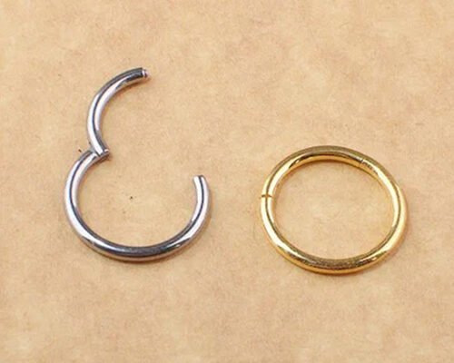 Periceing Clicker em ouro branco, brincos de argola em ouro 14k OEM ODM para aniversário