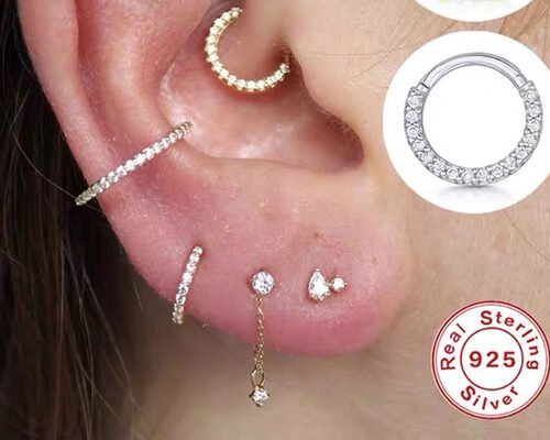 Seamless Hinged 14K Gold Clicker 16g-40g For Cartilage Tragus