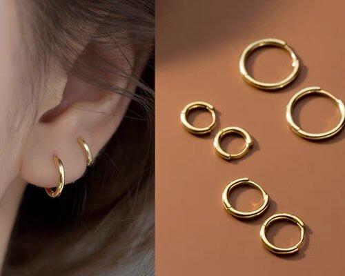 Seamless Hinged 14K Gold Clicker 16g-40g For Cartilage Tragus