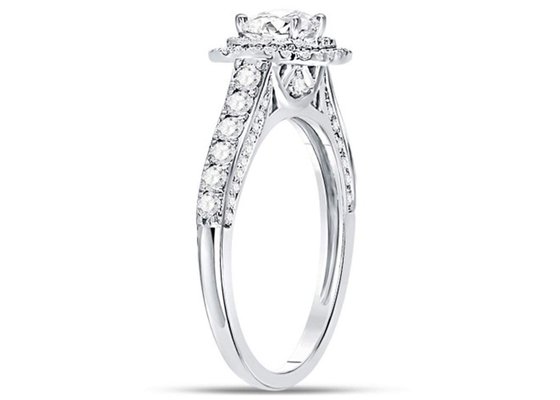 3,65 г 14-каратного чистого золота ювелирные изделия, 0,8 карата квадратных женские кольца белого золота бриллиант