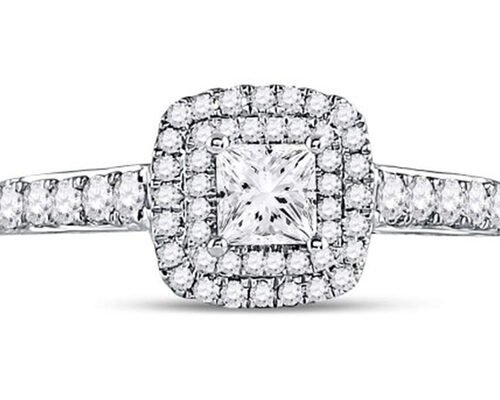 3,65 г 14-каратного чистого золота ювелирные изделия, 0,8 карата квадратных женские кольца белого золота бриллиант