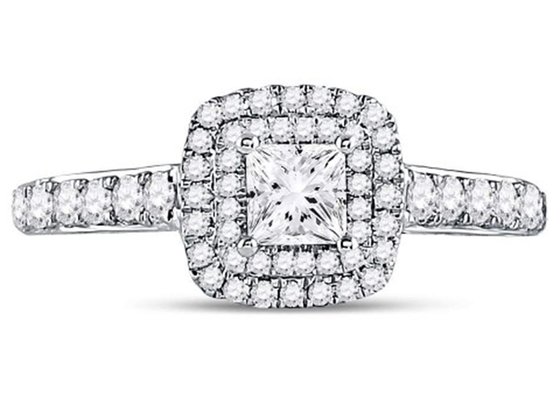 3,65 г 14-каратного чистого золота ювелирные изделия, 0,8 карата квадратных женские кольца белого золота бриллиант