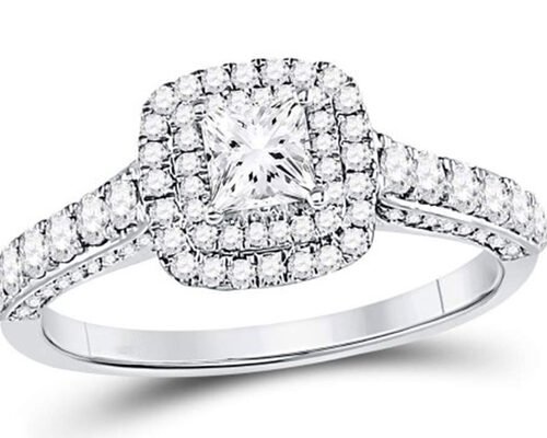 3,65 г 14-каратного чистого золота ювелирные изделия, 0,8 карата квадратных женские кольца белого золота бриллиант