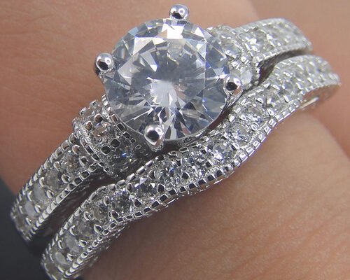 2 Carat Diamond Engagement Wedding Rings Round shape OEM ODM