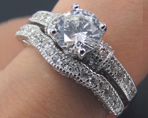 2 Carat Diamond Engagement Wedding Rings Round shape OEM ODM