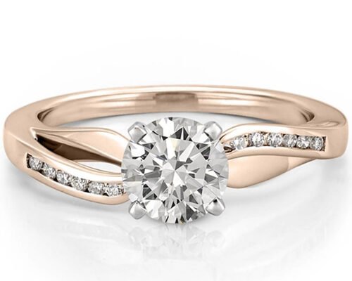 ODM OEM Joalharia Anel de Diamante , Anel de Casamento em Ouro Branco 14k Corte Redondo