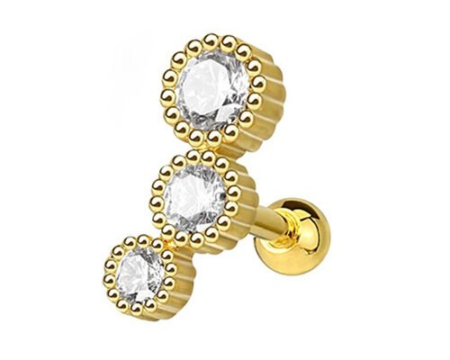 Sterile Gold Body Piercing Schmuck Ohrringe für Knorpel Tragus Dia 3×3mm ODM