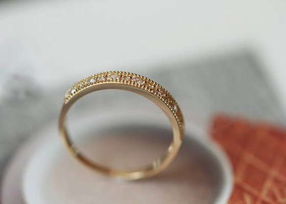 Filigree Style Real Diamond Jewellery Ring Round Cut 2.5mm 1.3mm Size