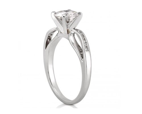 Prinzessinnenschliff Echte Diamanten Schmuck Ring Twisted Rope Style 6×6mm Größe OEM