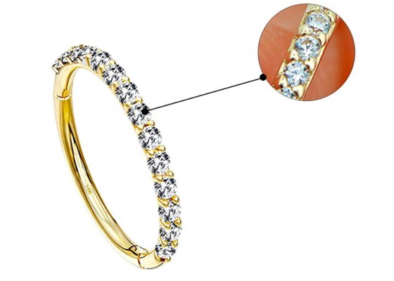 Hoop Shape 16g Gold Cartilage Earrings 1.2×8mm Size for Wedding