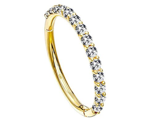 Hoop Shape 16g Gold Cartilage Earrings 1.2×8mm Size for Wedding