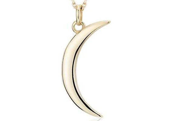 21mm Length Gold Crescent Moon Necklace , Female Empowerment Necklace ODM