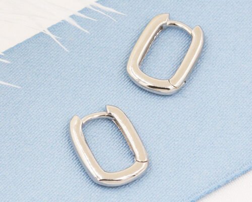 Oval Hoop 9K Gold Earrings 2mm Thickness With 6x10mm Inner Diameter