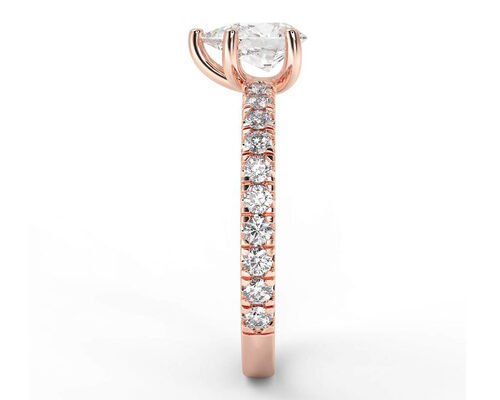 Wedding18K Rose Gold Ring Pear Cut 0.80ct DGC Certificate ODM