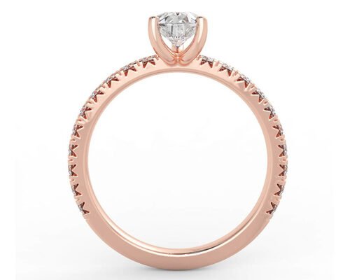 Wedding18K Rose Gold Ring Pear Cut 0.80ct DGC Certificate ODM