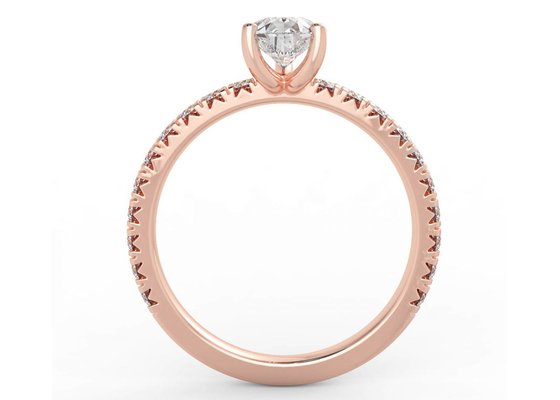 Wedding18K Rose Gold Ring Pear Cut 0.80ct DGC Certificate ODM