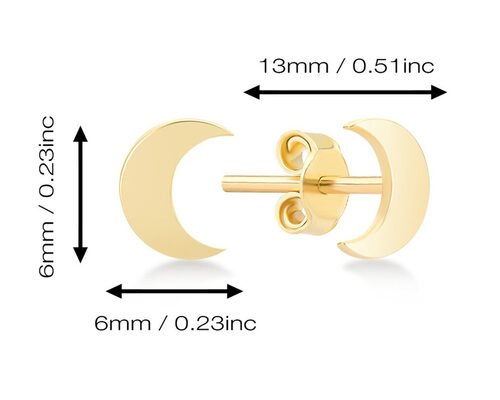 三日月形 9 K ゴールド ピアス 6 MM 寸法 ODM パーティー ギフト用